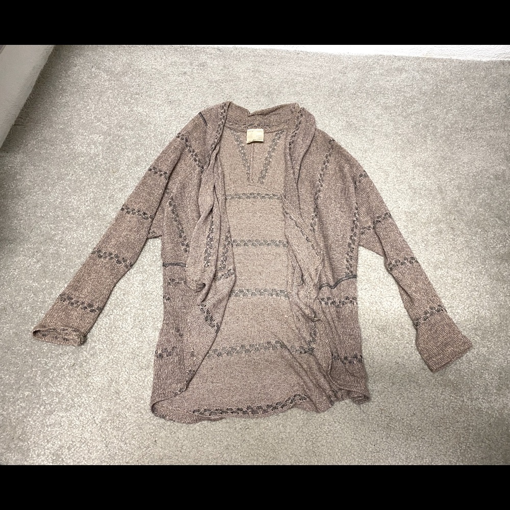 Loose knit open front cardigan